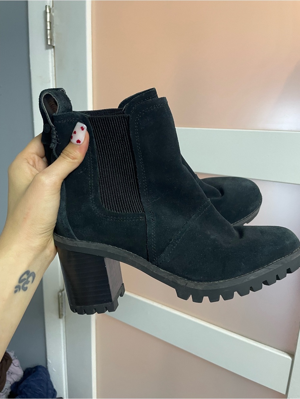 UGG Black Suede Lug Sole Chelsea Boot